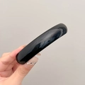 Elegant black arched spring hair clip with a smooth glossy finish for women's ponytails - Bright Black