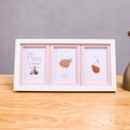 Minimalistischer weißer 3er Fotorahmen mit rosa Passepartout für 4x6 Zoll Bilder - Rosa Dreifachrahmen-6 Zoll