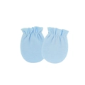 Light blue infant scratch-resistant cotton mittens with elastic cuffs on white background - Light Blue (Elastic Anti-Scratch Mittens)