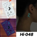 Luminous blue waterproof tattoo sticker with stars and moons design for parties - Hi-048 (Starry Diamond)