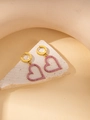 Elegante 18K vergoldete Herzohrringe mit funkelnden rosa Kristallsteinen für Damen - Asymmetrische rosa Herzohrringe
