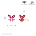 Detailed specs of S925 sterling silver butterfly earrings with pink cubic zirconia stones - Gold Plated 925 Silver (Pink Purple Butterfly)