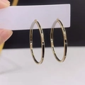 14k gold plated round hoop earrings with black enamel and zircon details - 14K Gold Black Enamel Hoop Style