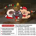Christmas cartoon cat dog static glass window sticker with size chart from S to XXL - Small (40x20cm) / Cartoon Animals-WELCOME Style