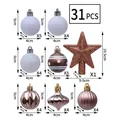 Set di 31 decorazioni natalizie bianco, marrone e oro rosa con tabella delle misure - Marrone