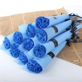 Blue soap carnations wrapped in matching paper with Happy Everyday decorative ribbons - Carnation / Blue