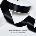 Matte black silk ribbon roll 25mm wide for hair accessories and flower gift wrapping - 2.5CM Wide * 25 Yards / Black