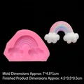 Rainbow cloud silicone mold for resin and clay DIY, size 7x4.8x1cm pink mold tool - Small / Pink