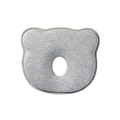 Gray bear-shaped memory foam baby pillow with central hollow for infant head positioning - 25*23*3*1 / Gray