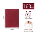 A6 Burgundy soft leather notebook with 160 pages of smooth writing Dowling paper - 160 Pages / A6-Wine Red