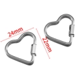 Silver stainless steel heart-shaped screw lock link connector 24mm x 22mm for jewelry - 03 Heart Hexagon Connector - Steel Color