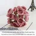 24 heads of artificial dusty rose camellia bunch with 40cm length for home decor - Dust Rose