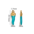 Gold stainless steel chili pendant with turquoise enamel and precise size dimensions - Gold-Sky Blue