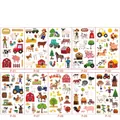 Set of 10 waterproof farm animal cartoon temporary tattoo stickers for children faces - Farm P Series