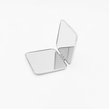 Specchio da trucco quadrato argento in acciaio inossidabile, portatile e pieghevole - 57*57mm Piccolo Quadrato in Acciaio Inossidabile