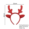 Plush red Christmas reindeer antler headband with ears for holiday hair styling - Small Antlers Red