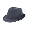 Classic dark grey fedora hat with matching band shown in a clean white background - Adult Size (Approx 58cm) / Plain Cloth-Grey