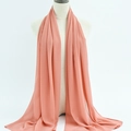 Elegant coral pink pearl chiffon hijab scarf for women made of lightweight fabric - 137
