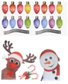 Magnetic Christmas car stickers with reflective reindeer, snowman, and light bulb patterns - RFM004 + 16 Bulbs + 6 Wires