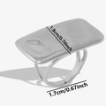 Detailansicht eines minimalistischen Silberrings mit Maßangaben von 1,8cm Länge - Verstellbare Öffnung (J796-S) / Silber
