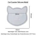 Cat shaped silicone coaster mold 82x81mm for resin casting and DIY crafts - Cat