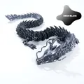 Detailed macro view of 3D printed mech black dragon figurine with articulated joints - 30CM Mecha Black