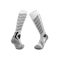 Winter Merino wool ski socks in white with grey and black patterns, size 39-44 - 8213 White/Grey