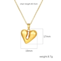 Polished 18K gold heart pendant necklace for women with dimensions and weight specs - Standard Heart Shape (Gold MS-282A)