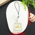 Creative resin fish bag phone strap with yellow tropical fish in clear water bag charm - Phone Lanyard / Light Yellow Fish Phone Strap
