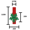 Red 3.5cm wooden clip with green Christmas tree patch and detailed size measurements - Green Snowflake (Red Clip)