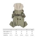 Waterproof dog raincoat in bean green with integrated leash buckle and size chart details - S / Green