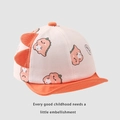 Cute dinosaur baby baseball cap in orange and pink patchwork with soft brim design - 45-48cm / Orange Print Dinosaur