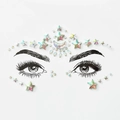 Iridescent star and moon acrylic face gems on an eye illustration for DIY makeup look - BL199/Iridescent Moon Star Creative Style