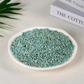 Polished turquoise crystal gravel stones displayed in a white decorative tray - Amazonite (3-5mm) 100g
