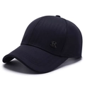 Gorra de béisbol azul oscuro para hombre con logo SR metálico y tejido de algodón duradero - Azul marino