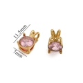 Pink birthstone zircon pendant with 18K gold plating showing 11.5mm by 7mm dimensions - Pink