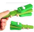 Green wooden crocodile castanet percussion instrument for kids musical early learning - Small Crocodile Castanets