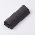Dark grey crinkle cotton linen scarf rolled up showing detailed fabric texture - Dark Gray