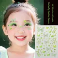 Self-adhesive green butterfly face stickers with rhinestones for creative eye makeup art - Green Butterfly Wing Style