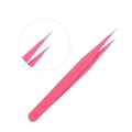 Pink precision pointed nail art tweezers for rhinestones and delicate beauty tools - Pink Straight Tweezers