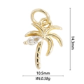 Macro shot of gold palm tree pendant with cubic zirconia inlay for jewelry making - Coconut Tree (DZ-1747)