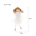 Christmas angel doll pendant in white tulle dress with golden wings and snowflake, 15cm size - White Curly Hair Feather Skirt Angel-Golden Snowflake (18)
