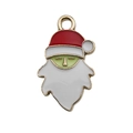 Ciondolo Babbo Natale in lega smaltata con bordo dorato per la creazione di gioielli - Testa di Babbo Natale (15550) / 1 Pezzo (24x14mm)