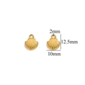 Gold stainless steel shell pendant charm for DIY jewelry making 12.5x10mm size - Gold Shell-501