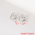Detailed view of silver heart textured earrings with size dimensions 20mm and weight 5.7g - Heart Texture (22#)