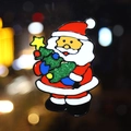 Autocollant de Père Noël avec sapin scintillant pour décoration festive de vitres - Père Noël Avec Sapin