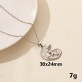 Polished stainless steel chameleon lizard pendant necklace with O-chain for men and women - Chameleon / Silver