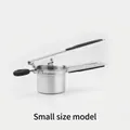 Small stainless steel potato ricer with black silicone non-slip handle and lever design - Small Size