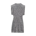Elegant sleeveless grey sequin mini dress featuring a slim fit and sparkling texture - XS / Gray