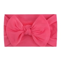 Soft nylon wide headband with a large rose pink bow for baby girls and infants - Rose Red